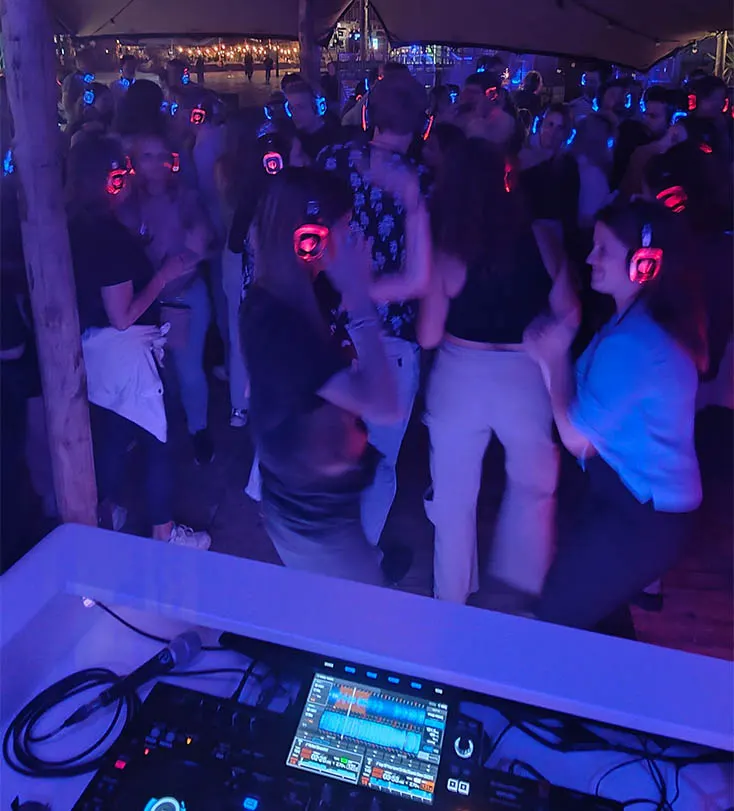 Silent disco bij Blue Bayou